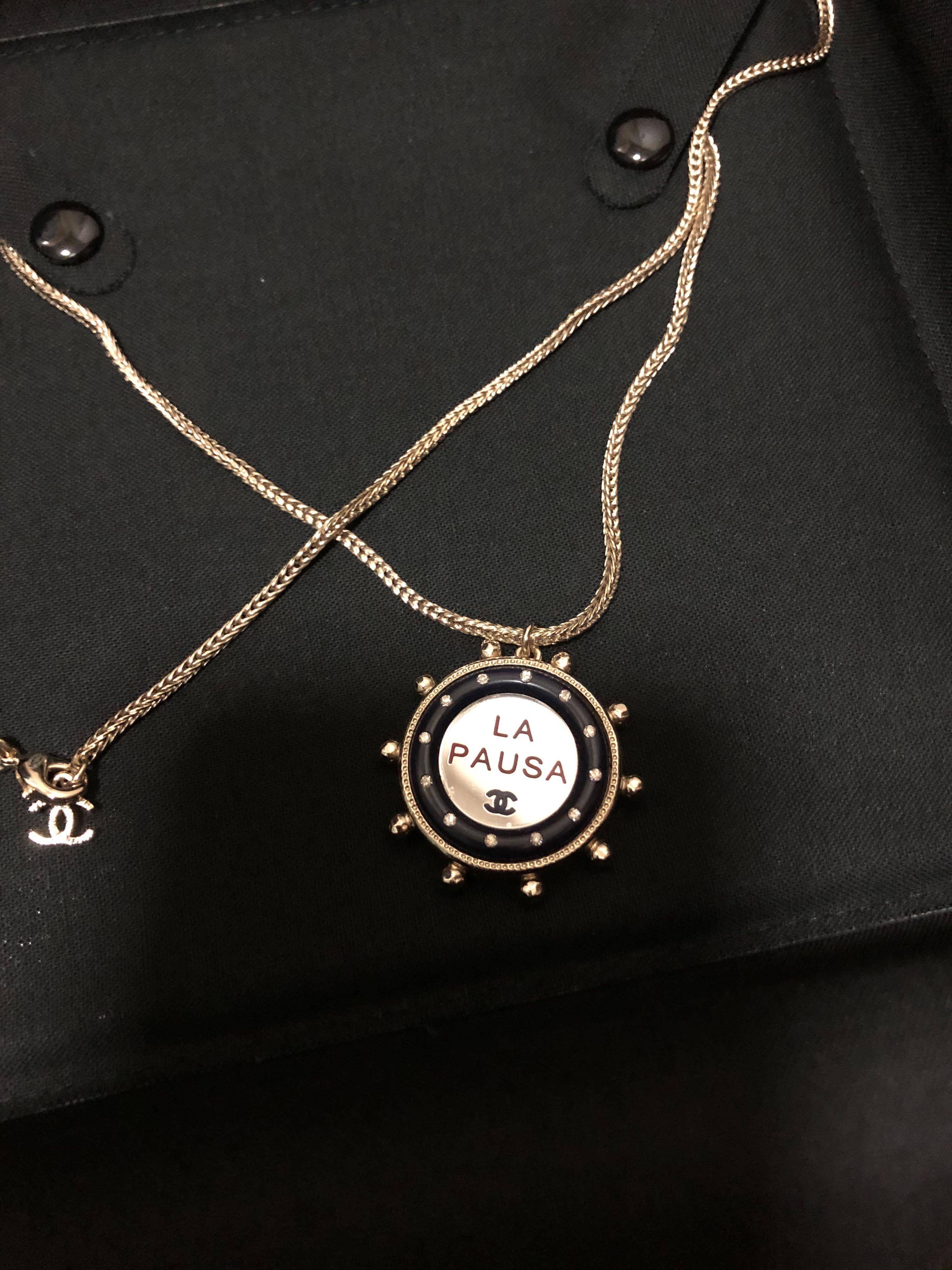 Chanel 2019SS La Pausa pendant necklace 全新海軍風頸鏈毛衣鏈襯衫正