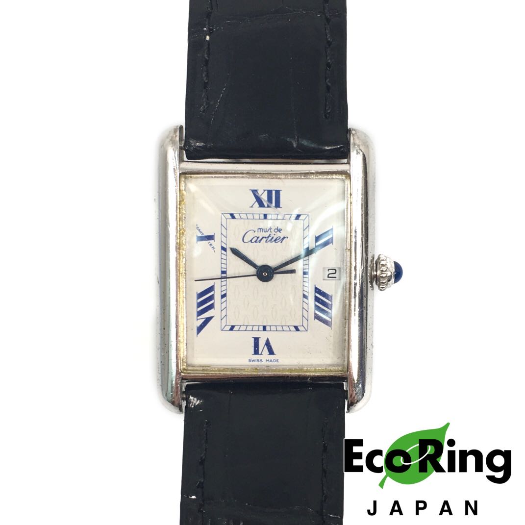 Cartier 卡地亞 Must de Cartier Tank Sterling Silver quartz watch 925 石英腕錶 2414 100%真品