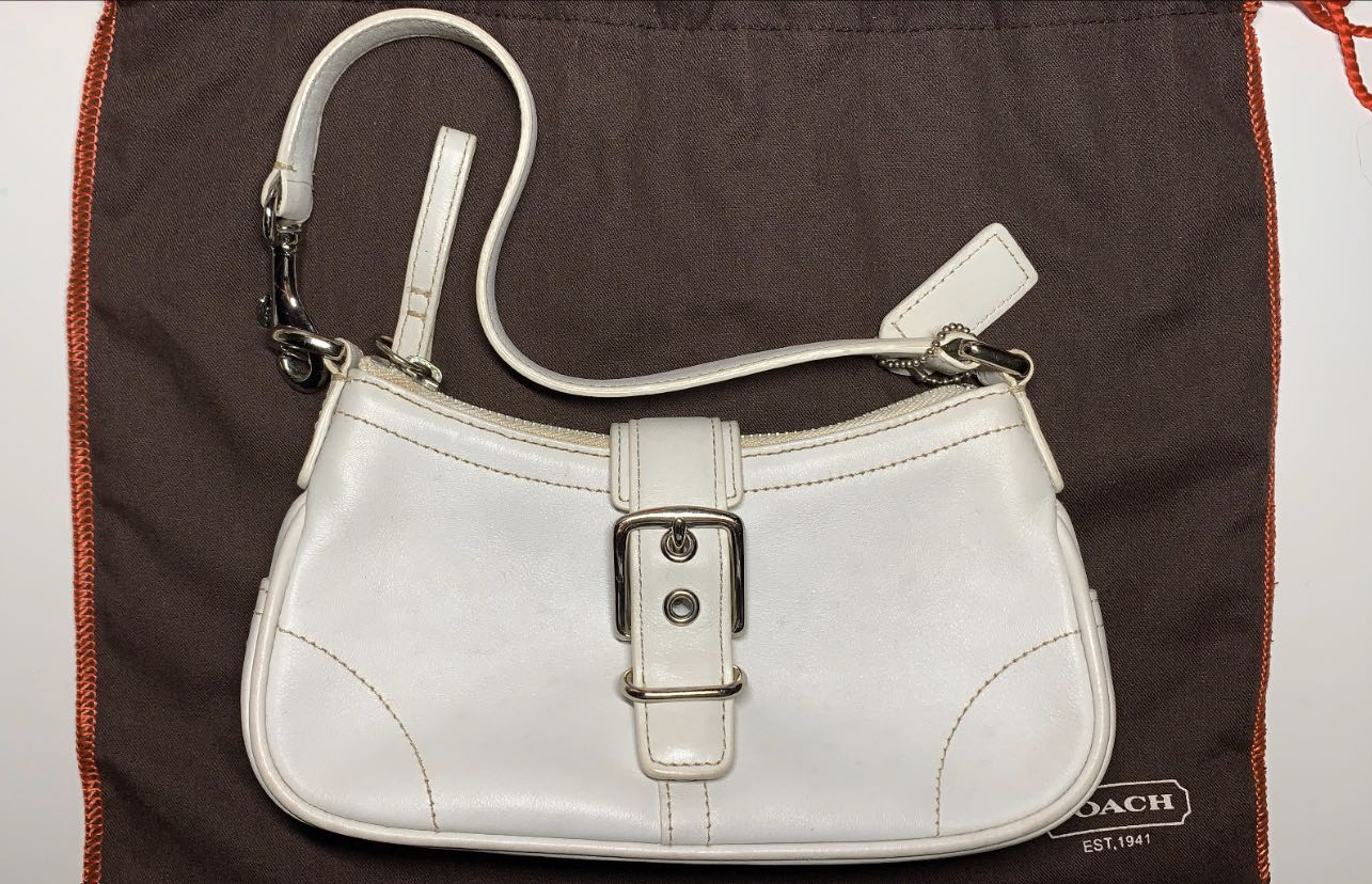 Vintage white coach purse outlet