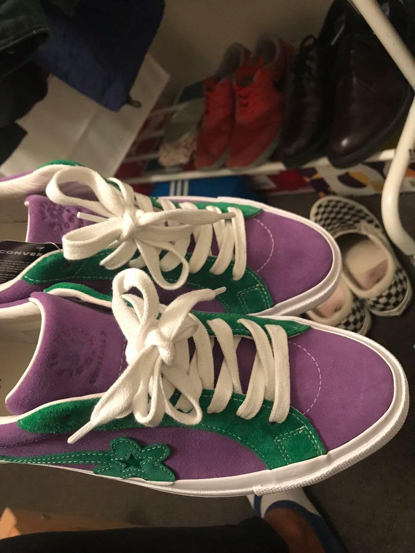 Converse golf le fleur purple green us13 uk12 Men s Fashion Footwear Sneakers on Carousell