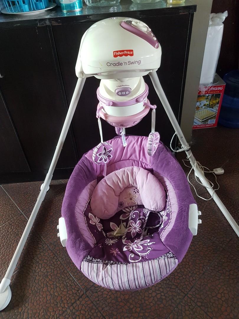 Fisher price cradle on sale n swing purple