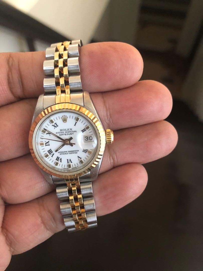 For Sale Trade Rolex Datejust 27mm Ladies Two Tone White Roman Dial