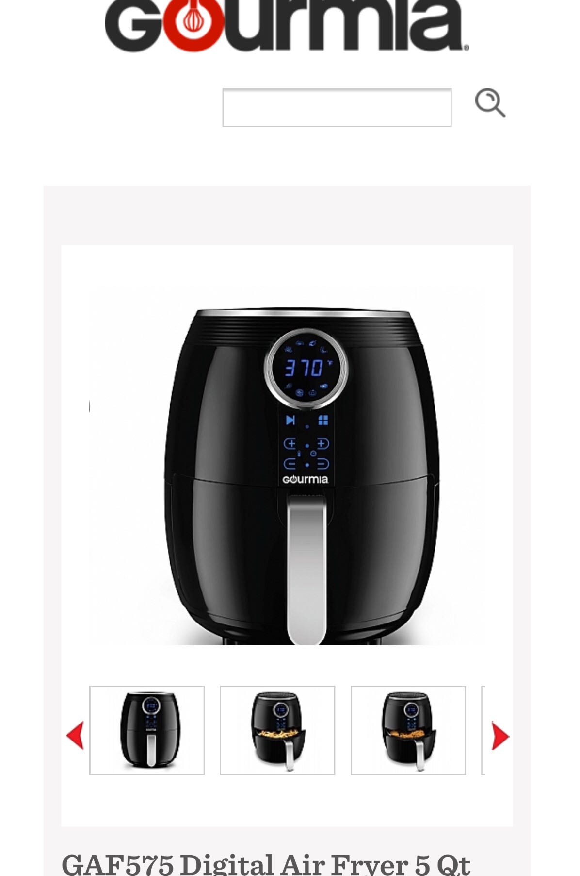 Gourmia Digital Air Fryer TV Home Appliances Kitchen Appliances Fryers on Carousell