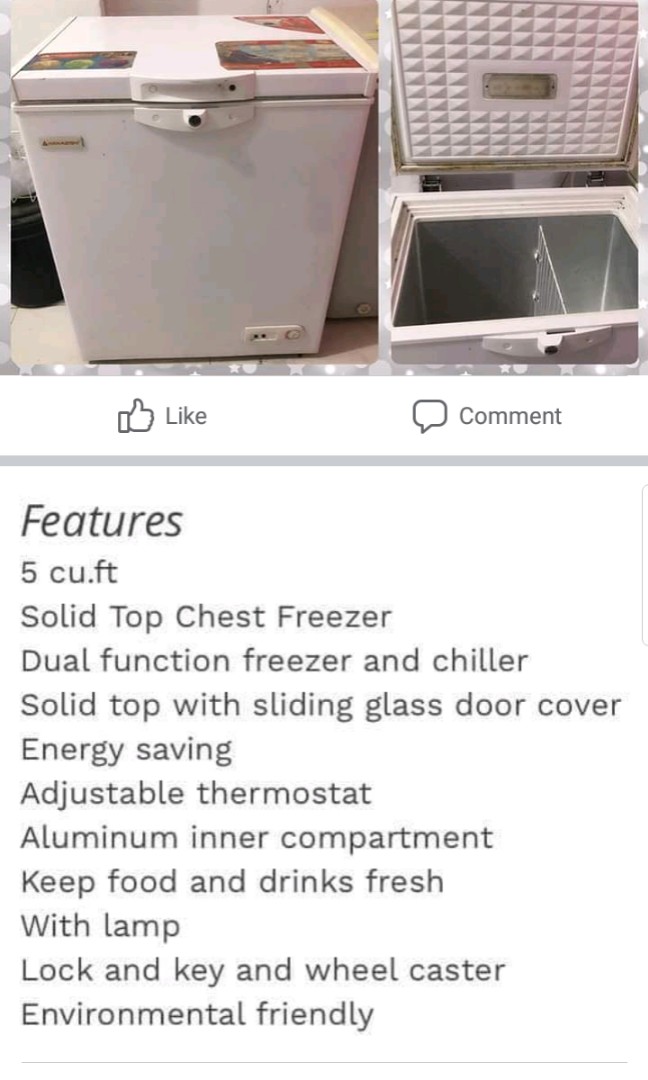 Hanabishi Chest type Freezer (5 cu.ft), TV & Home Appliances, Kitchen