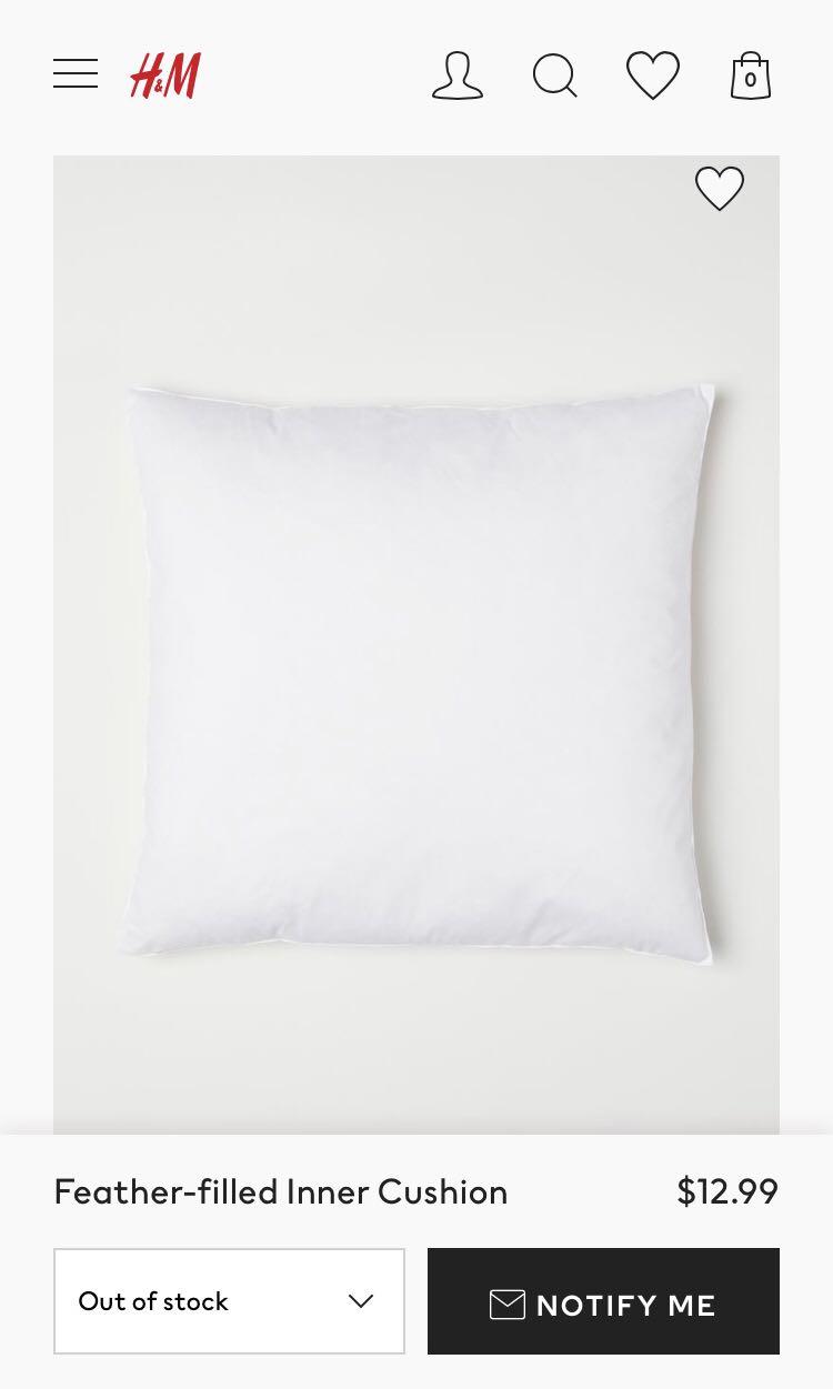 H&m clearance pillow insert