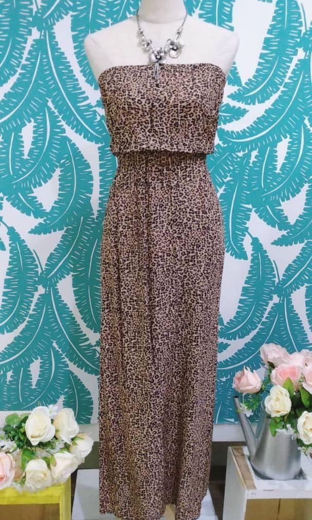 leopard print tube dress
