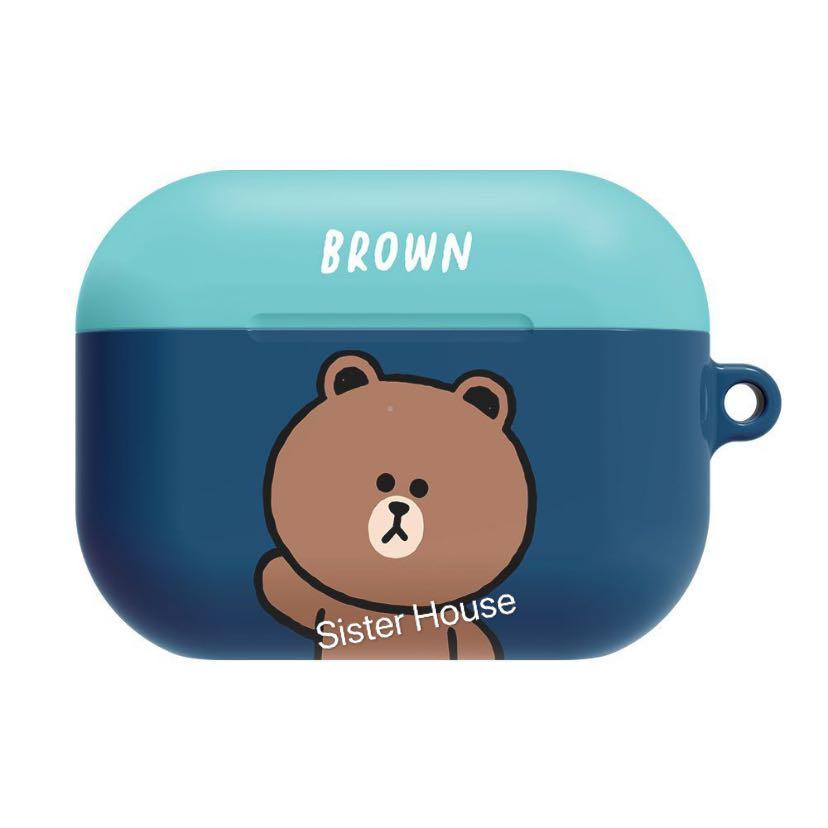 包郵)🇰🇷 LINE Friends Brown Airpods Pro Case 熊大耳機殼, 手提電話