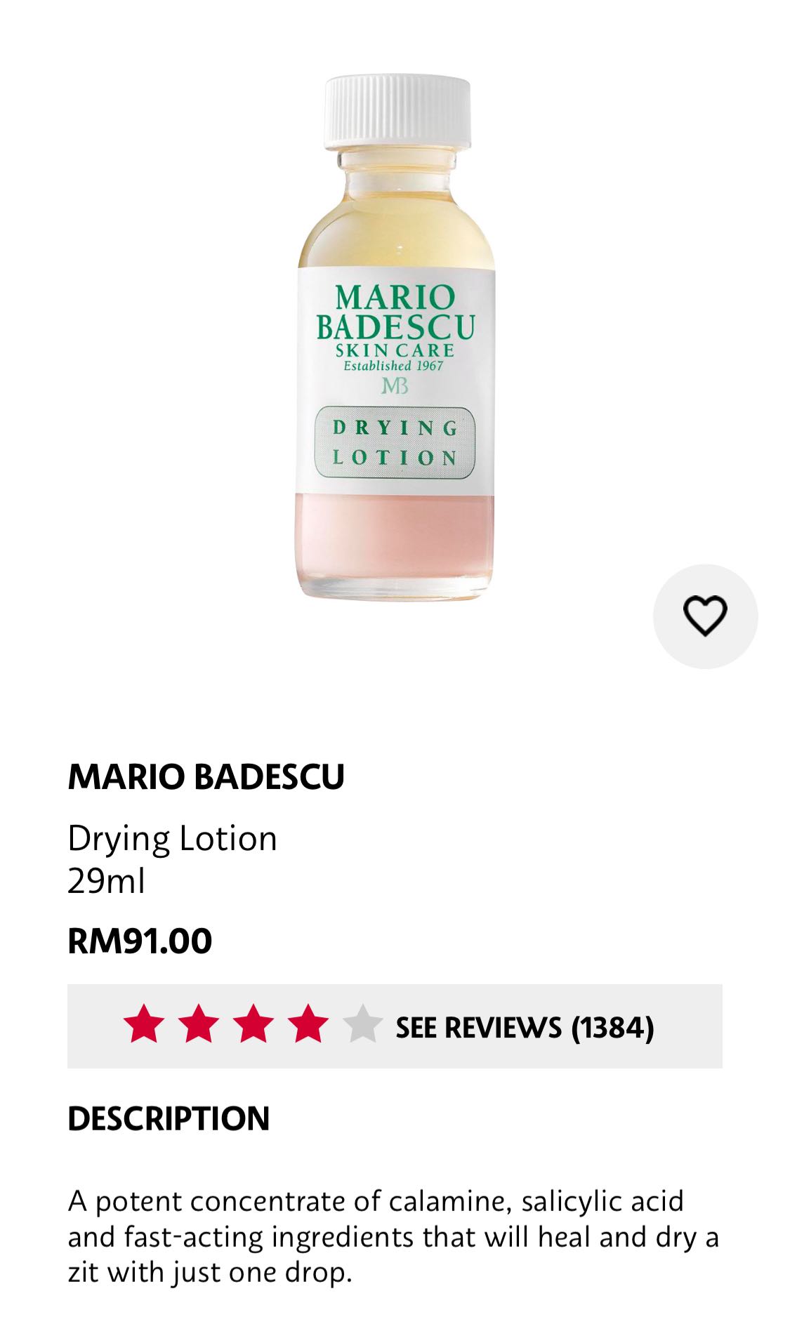 Mario Badescu Drying Lotion Health Beauty Skin Bath Body On Carousell