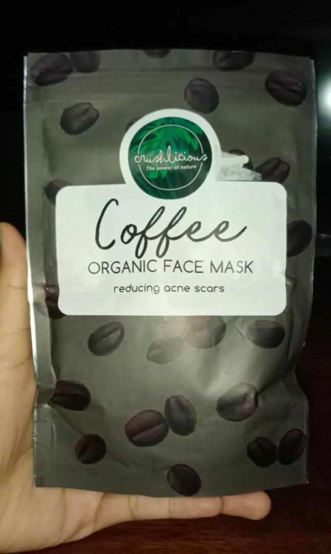 Crushlicious 70gr Organic Face Mask Coffee Kesehatan Kecantikan Kulit Sabun Tubuh On Carousell