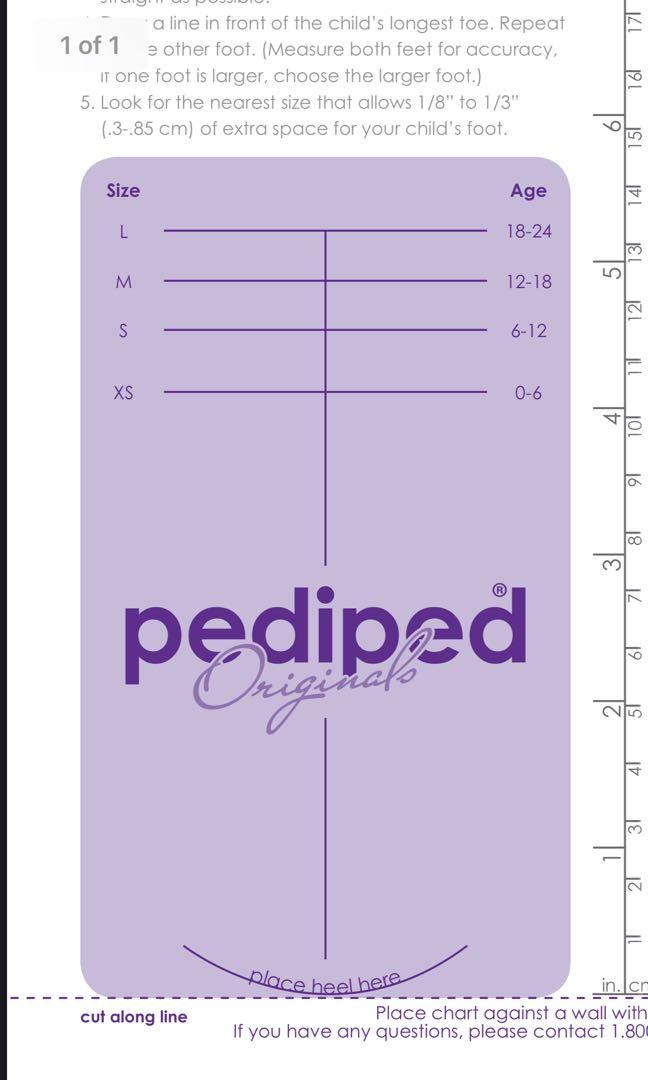 Pediped size chart inches sales