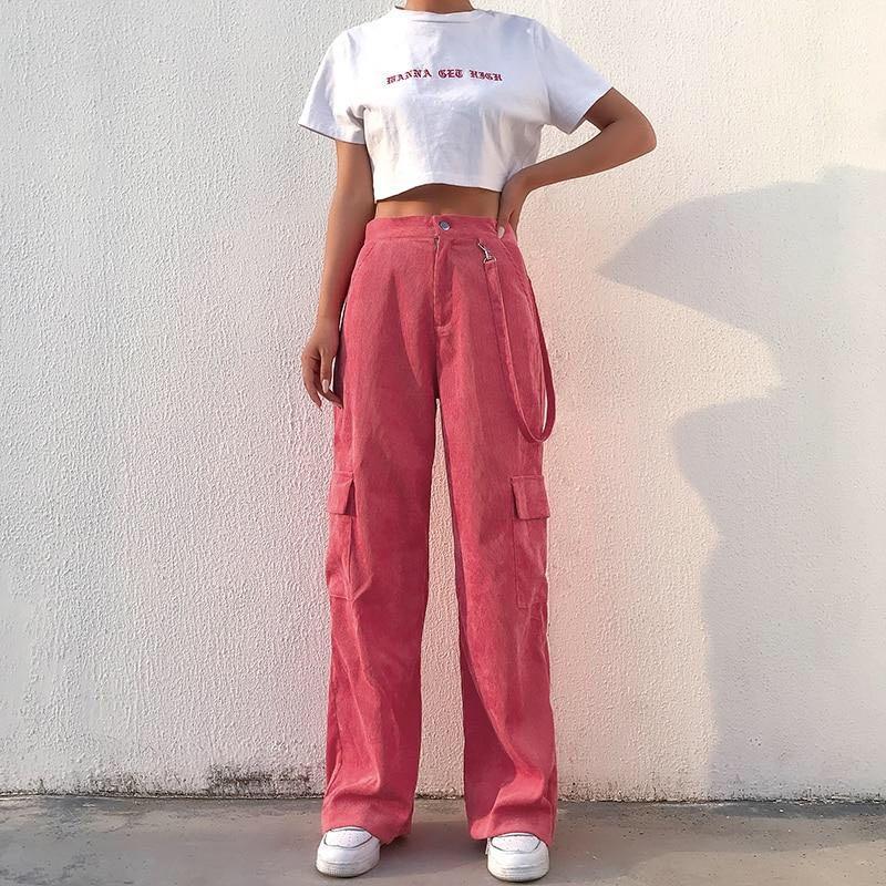 pink cargo jeans