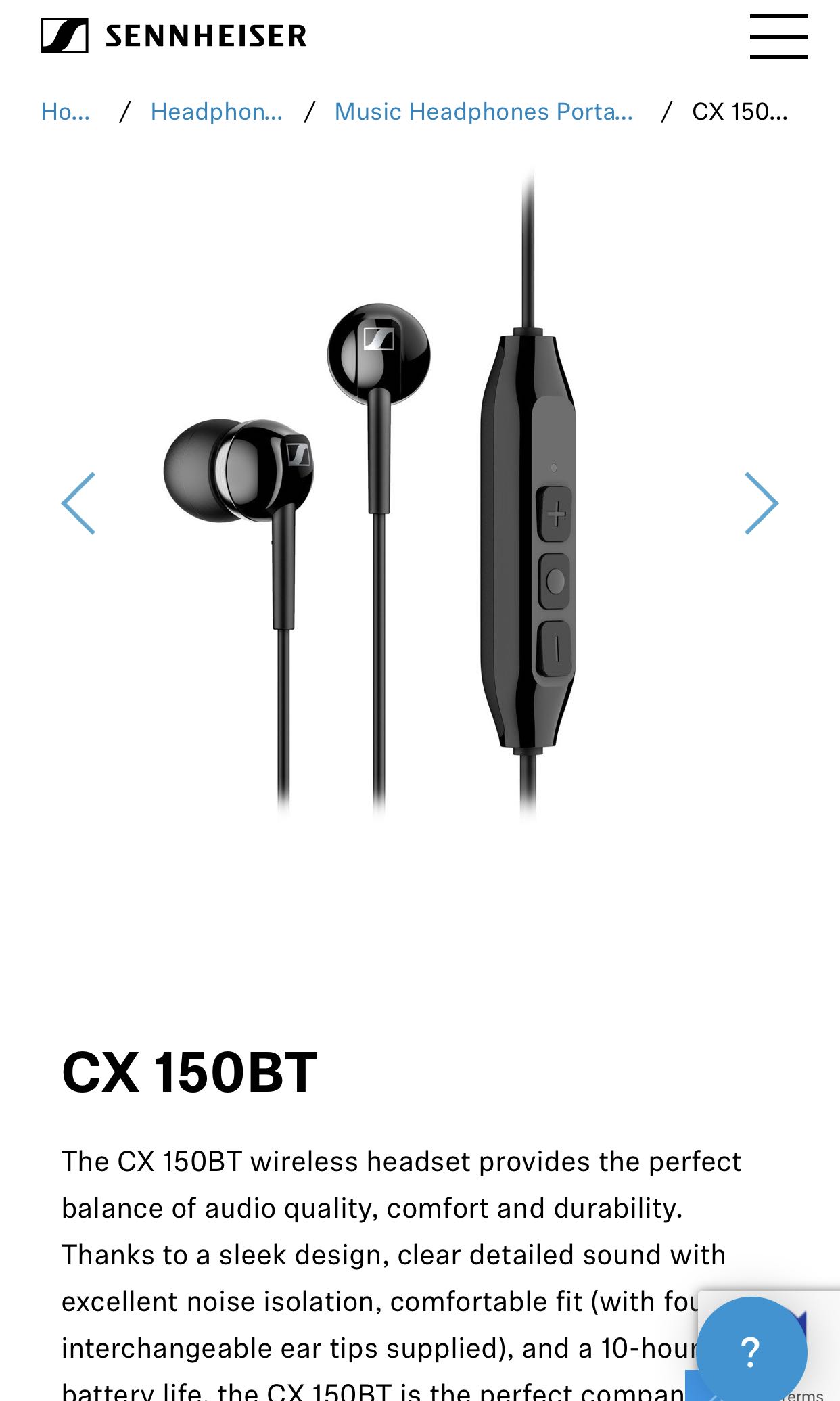 sennheiser cx 150bt
