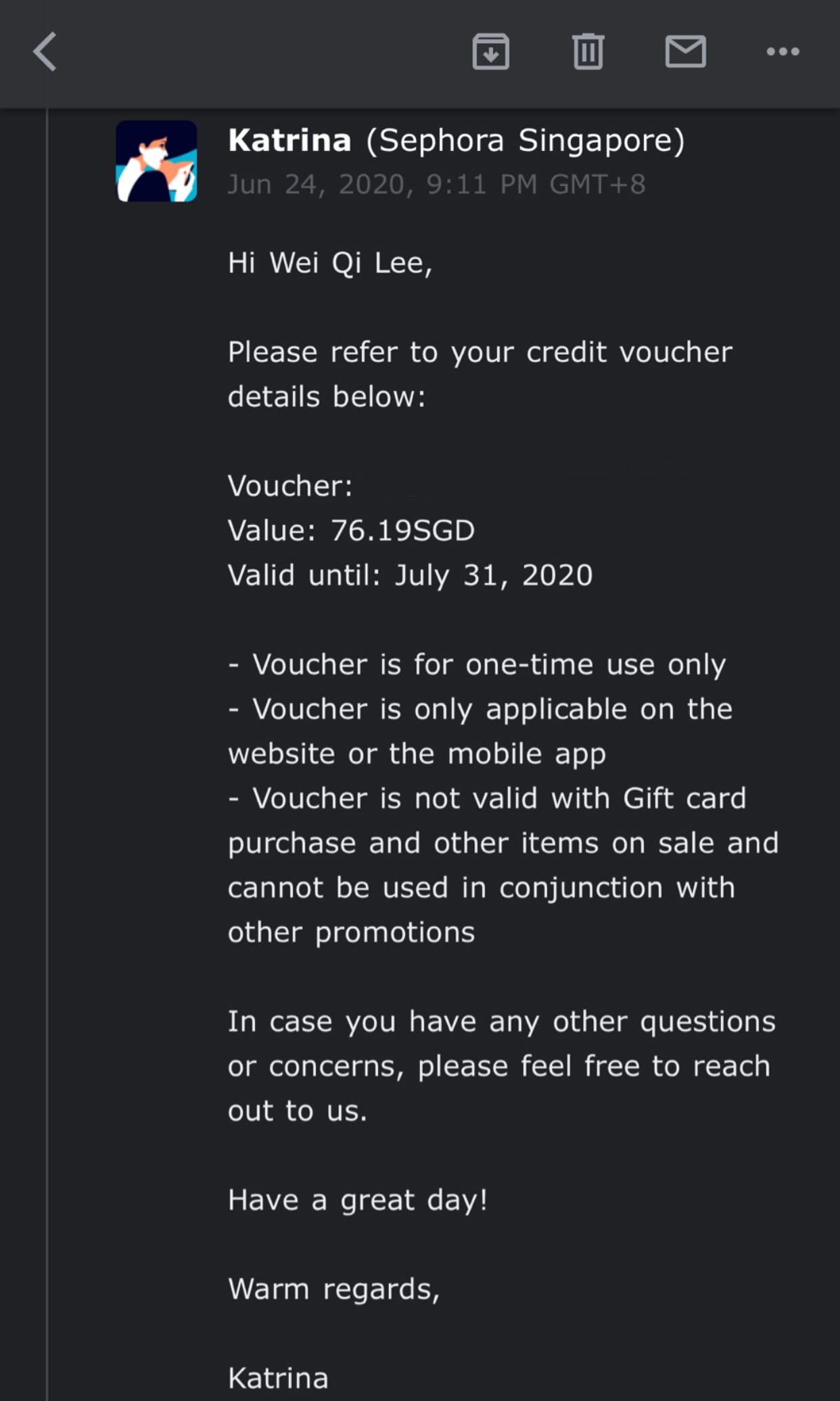 Sephora Credit Voucher, Tickets & Vouchers, Vouchers on Carousell