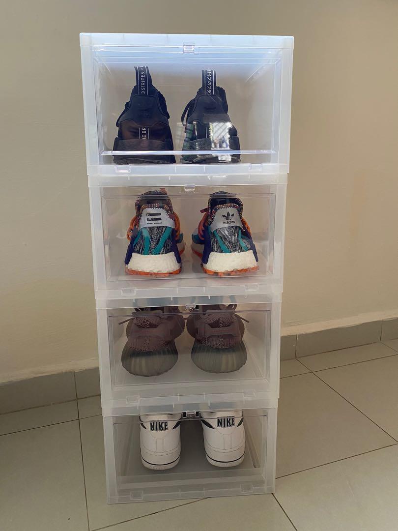 Stackable Shoebox (Category: Sneakers) located in Singapore. Submitted by tweetygotbigbird (Listing ID 1015900231, Image 1). Description: BNIB! I accidentally bought too many! Only left with 32 transparent! Price is negotiable! Free delivery! Need them gone ASAP 1 for $13.50 10 or more $13 each 20 or more $12 each 30 or more $11.50 each Tags: transparent shoebox, Hypebeast .