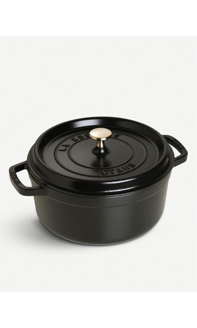 Staub Cast Iron Cooking Dish Matching Lid Carry Handles Round Shape Enamelled Cast Iron Dishwasher Safe 24cm Home Appliances Kitchenware On Carousell