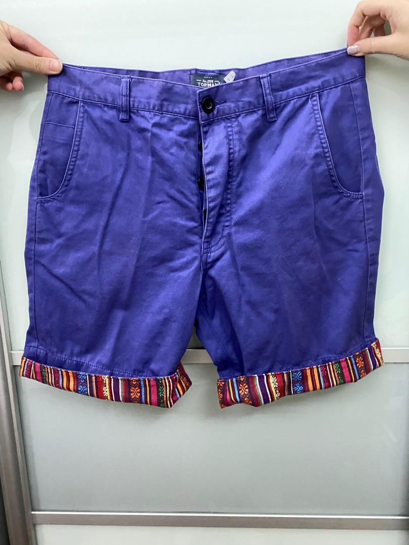Topman Purple Chino Shorts with Tribal Print Men s Fashion