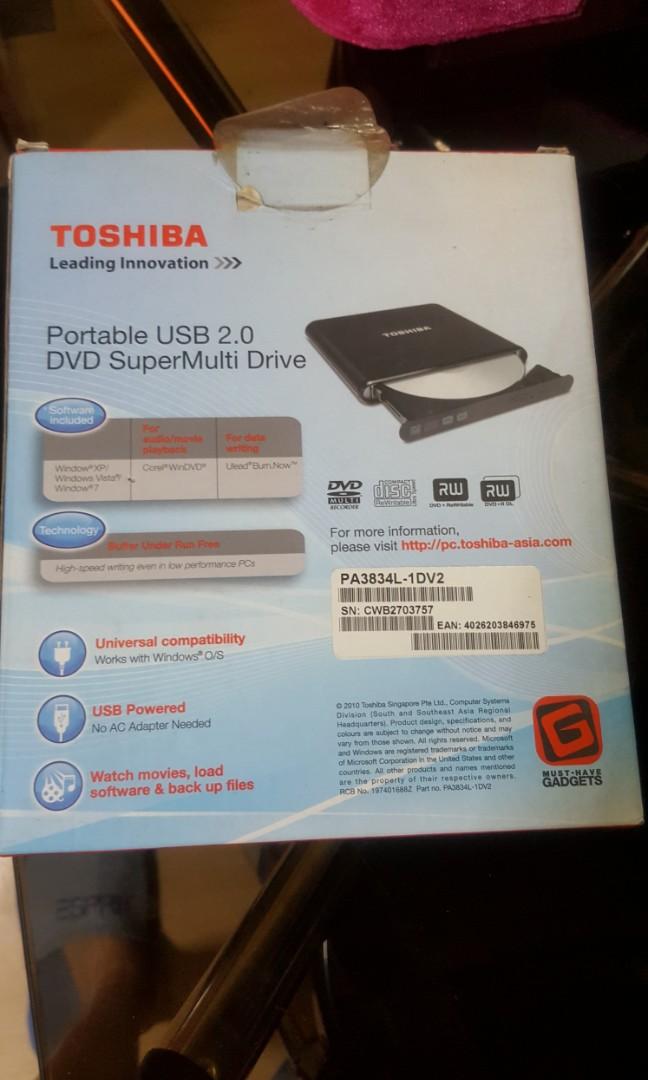 Toshiba portable dvd drive (Category: Hard Disks & Thumbdrives) located in Pasig City. Submitted by js.authenticlux (Listing ID 1015964765, Image 2). Description: toshiba portable dvd drive usb 2.0. just kept coz we dony need it. call txt 09178029682 #junefund.