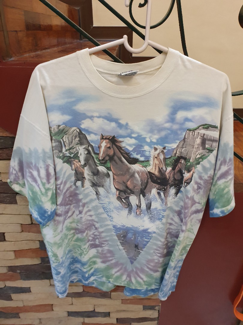 Vintage Horse Tees (Liquid Blue), Men's Fashion, Tops & Sets
