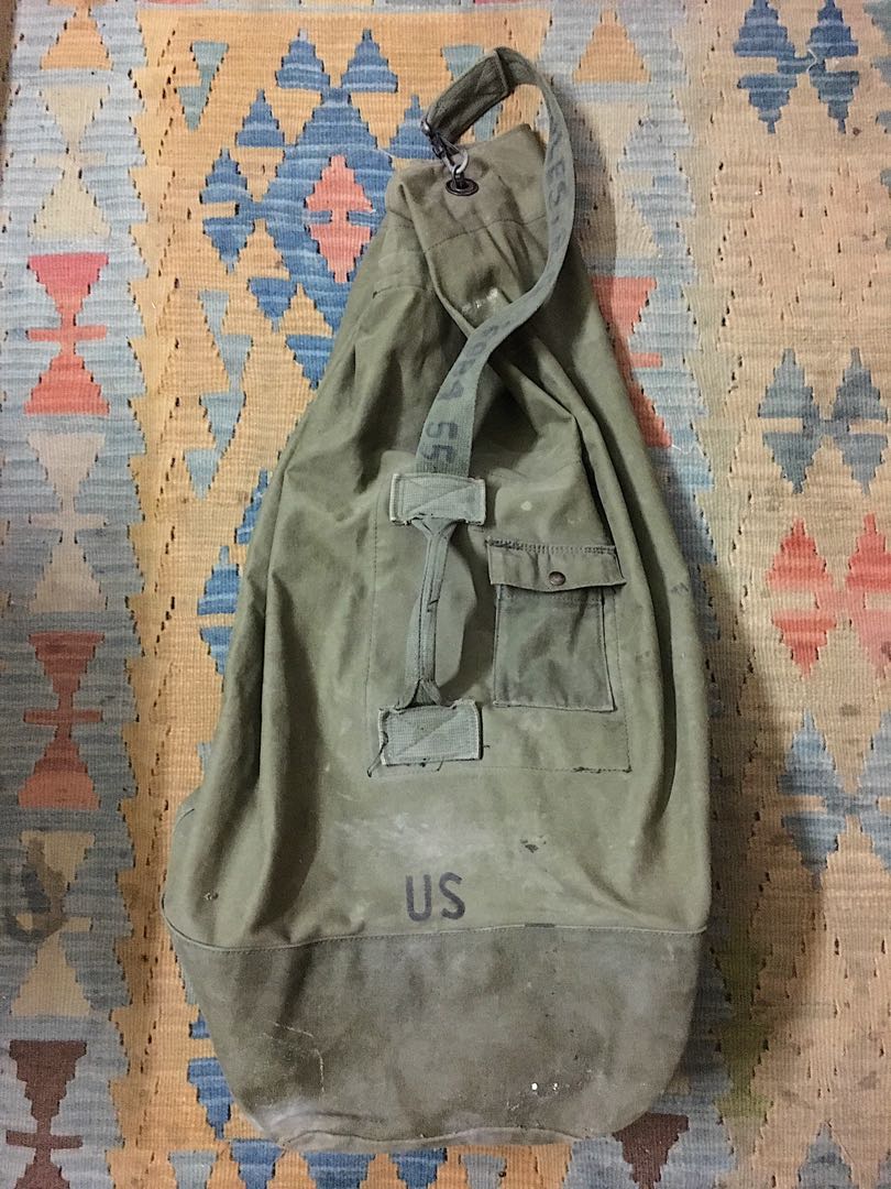 Vintage army duffle sales bag