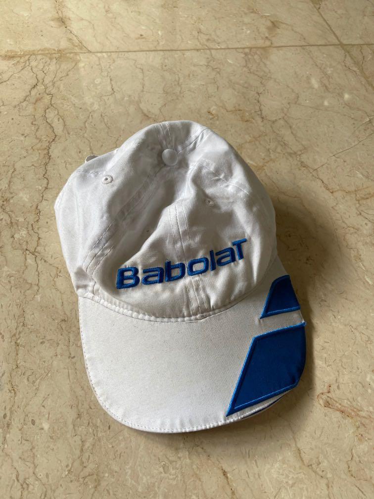 White Blue Babolat Tennis Cap Hat/ TOPI 