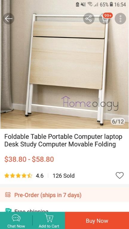 2 layer foldable table (Category: Tables & Sets) located in Singapore. Submitted by carolmk (Listing ID 1016081069, Image 2). Description: bot wrong size, too big for my room, received in June. very new, sturdy n heavy table. condition: used till now, 9 of 10 color: wood color with white leg size: LxWxHcm 100 x 50 x 74 / top of second layer 93cm from floor (see last photo) on line price is $55-$65 (cheaper ones are smaller, without 2 layer or wit