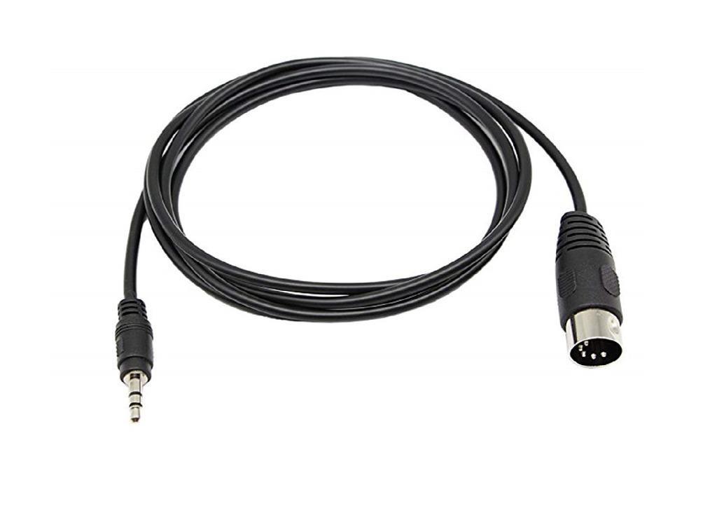 1pc Din 5 Pin Din MIDI Male Plug To 3.5mm Male Stereo Jack Audio Cable