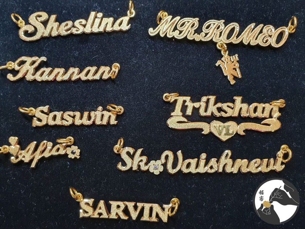 916 22k Gold Customize design Name Pendant Women s Fashion