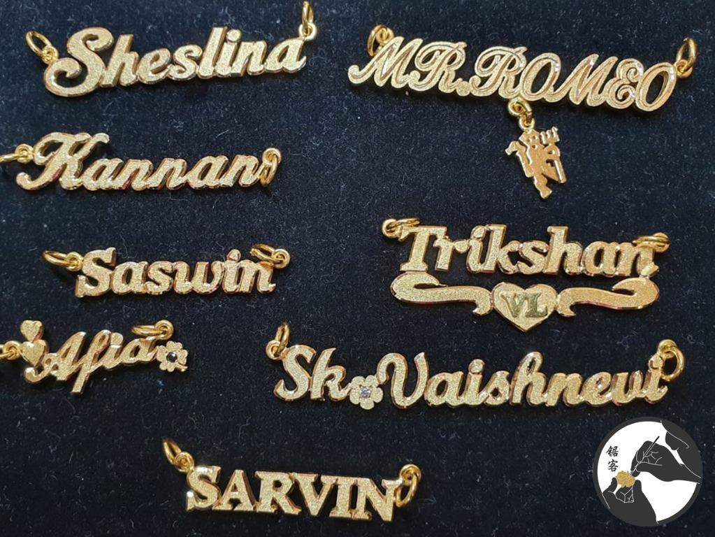 Gold shop name locket