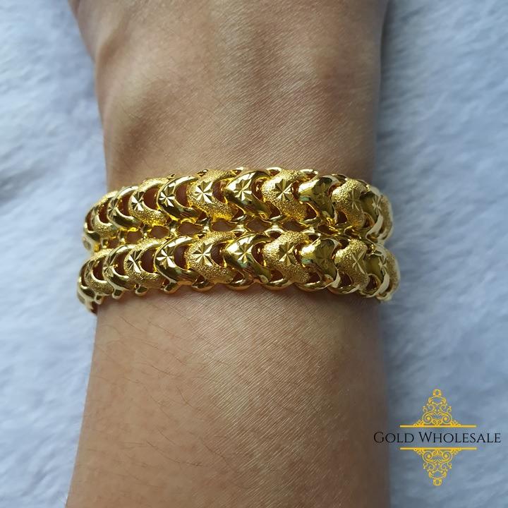 916 Gold Fancy 2 Row Bracelet