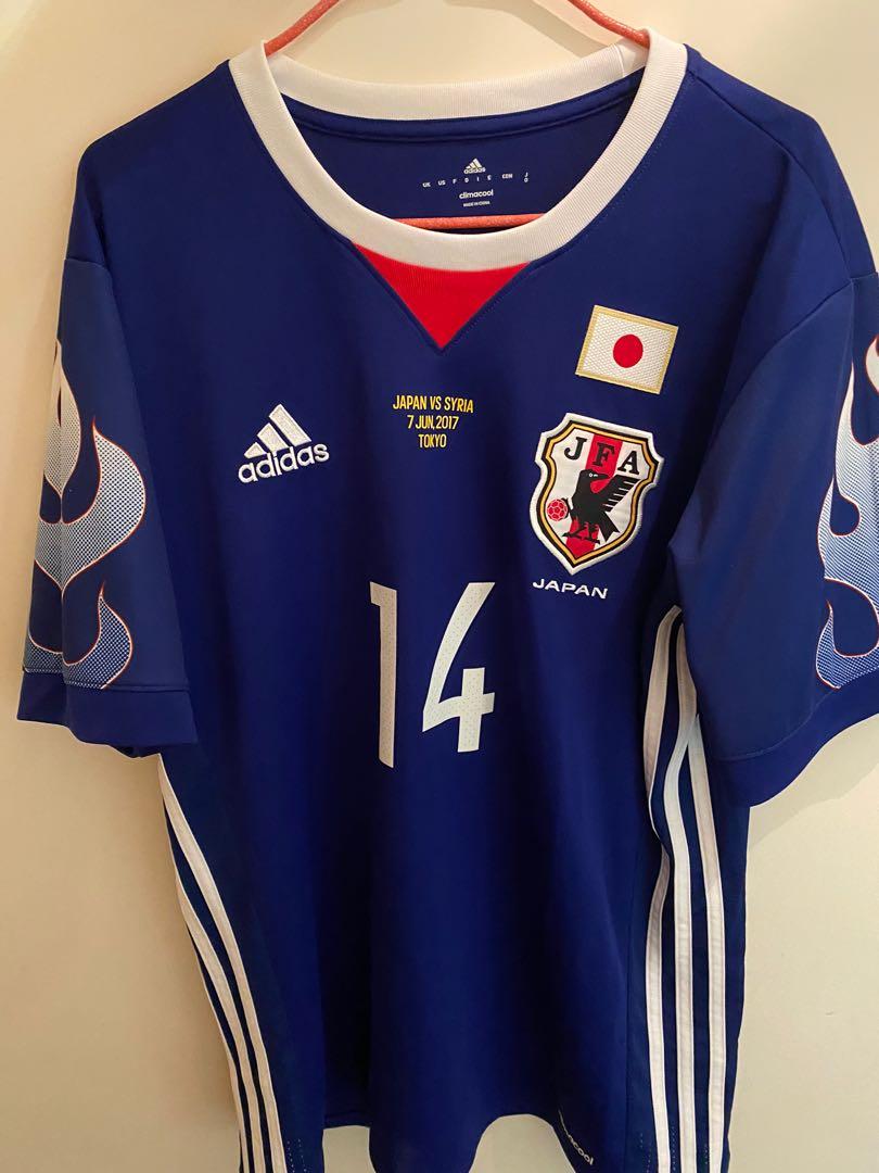 日本國家隊球衣連久保裕也印字及對賽日期 日本o碼約國際中碼 運動產品 運動衫 Carousell