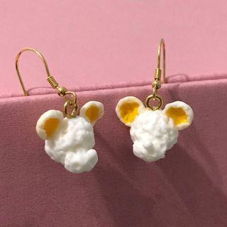手作米奇爆米花耳環 | Handmade clay Mickey popcorn earrings（925 sterling silver ）