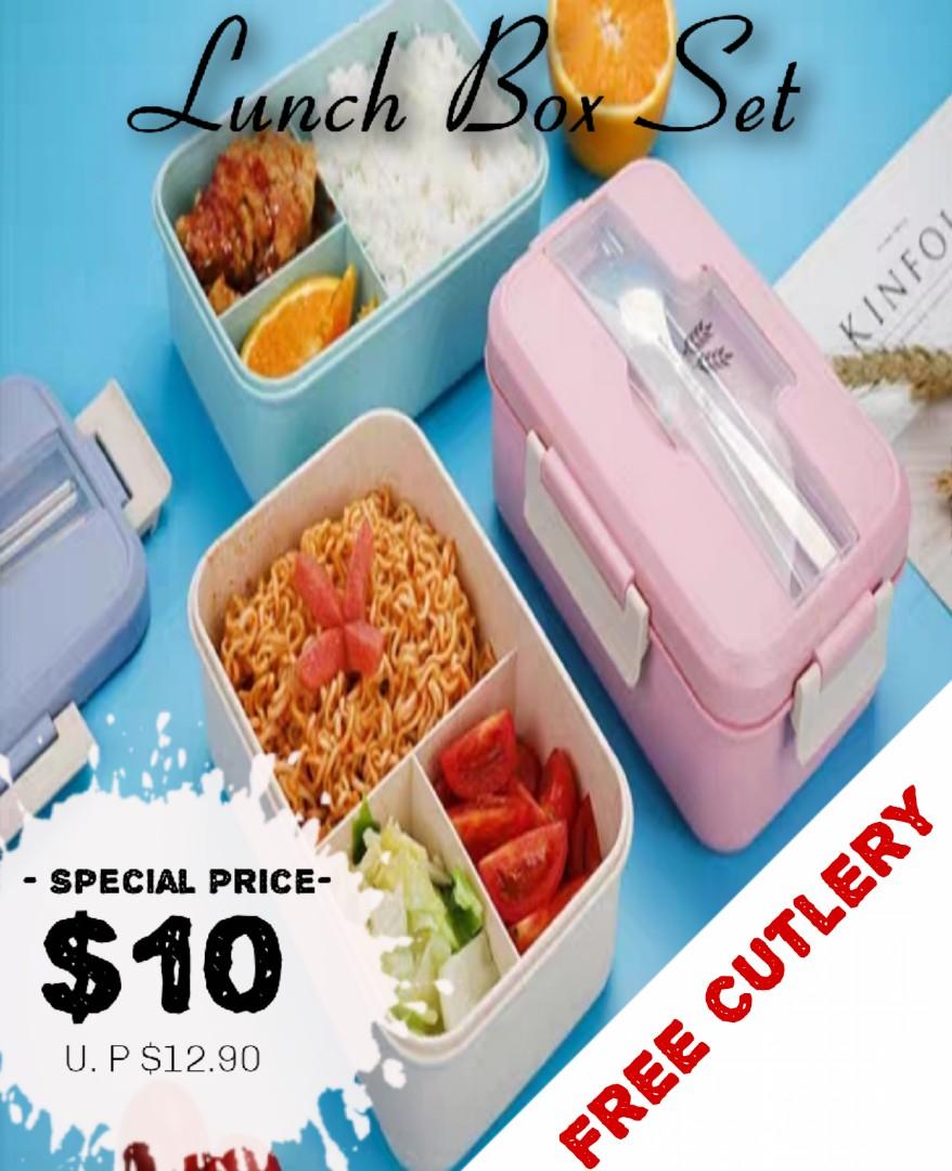 Free Stainless Steel Cutlery Microwave Safe Lunch Box Meal Light Weight Home Liances Kitchenware On Carou Microwave Safe Lunch Box