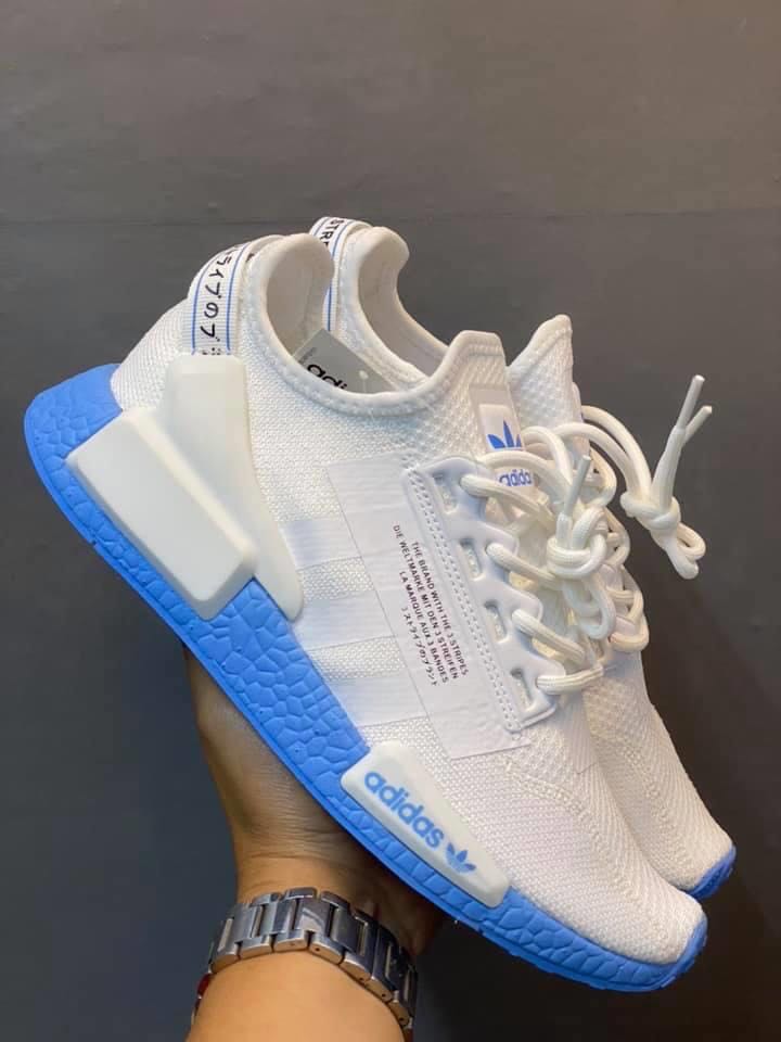 Adidas nmd r1 v2 white blue for men 