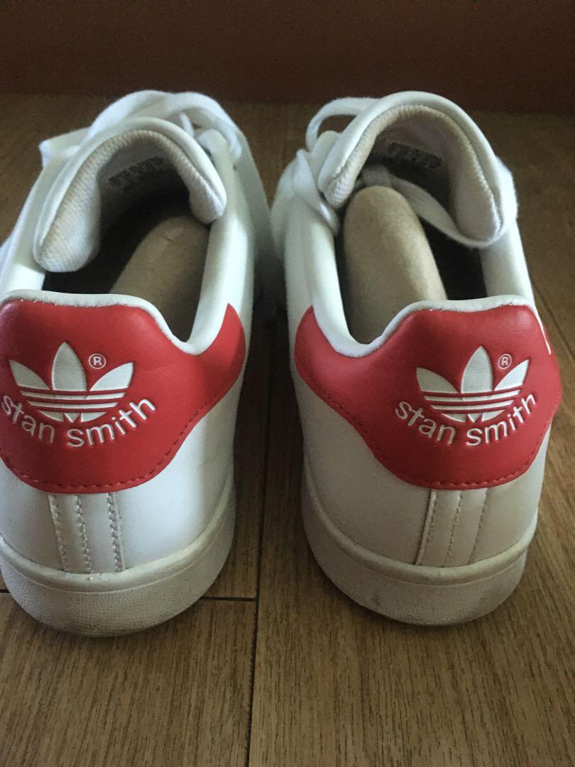 Adidas Stan Smith white/red, Men's Fashion, Footwear, Sneakers on Carousell