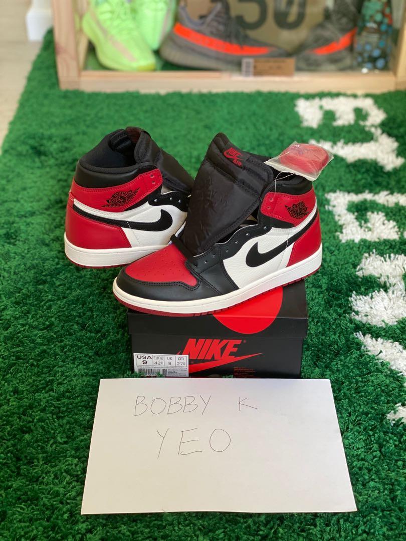 Jordan 1 bred toe box sales