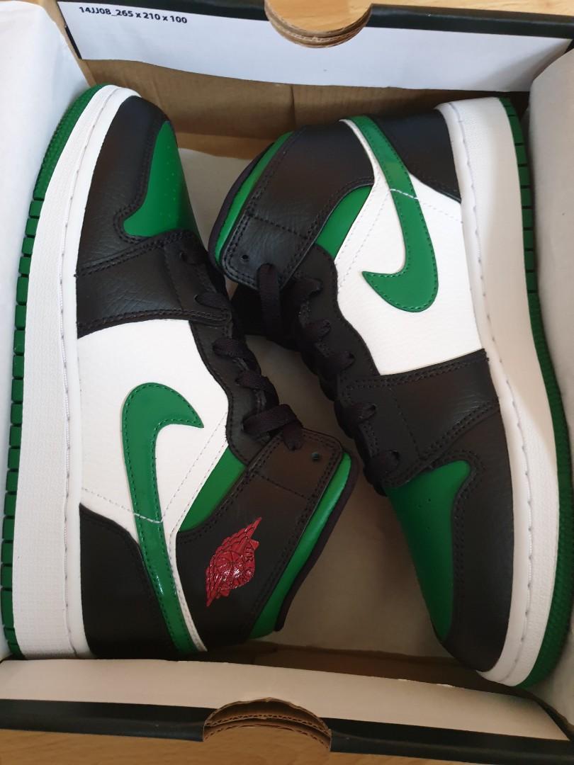 jordan 1 mid green toe gs