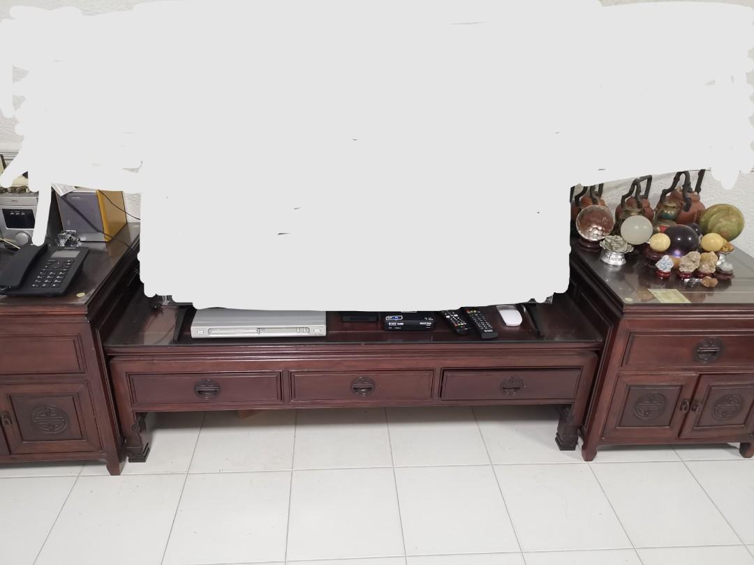 Antiques Tv Console Table N Cabinet Furniture Shelves Drawers On Carousell