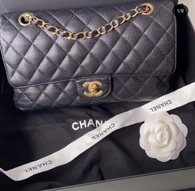 AUTHENTIC CHANEL Medium Square Classic Flap Bag , Luxury, Bags & Wallets on  Carousell
