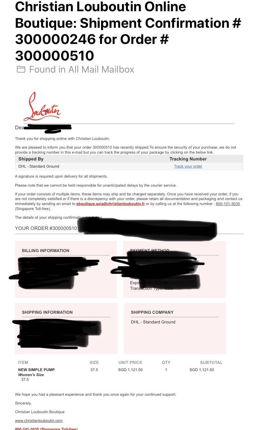 Order louboutin online hot sale