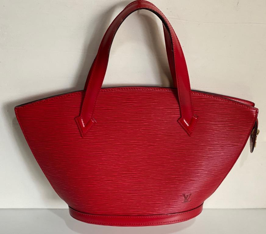 louis vuitton red tote bag