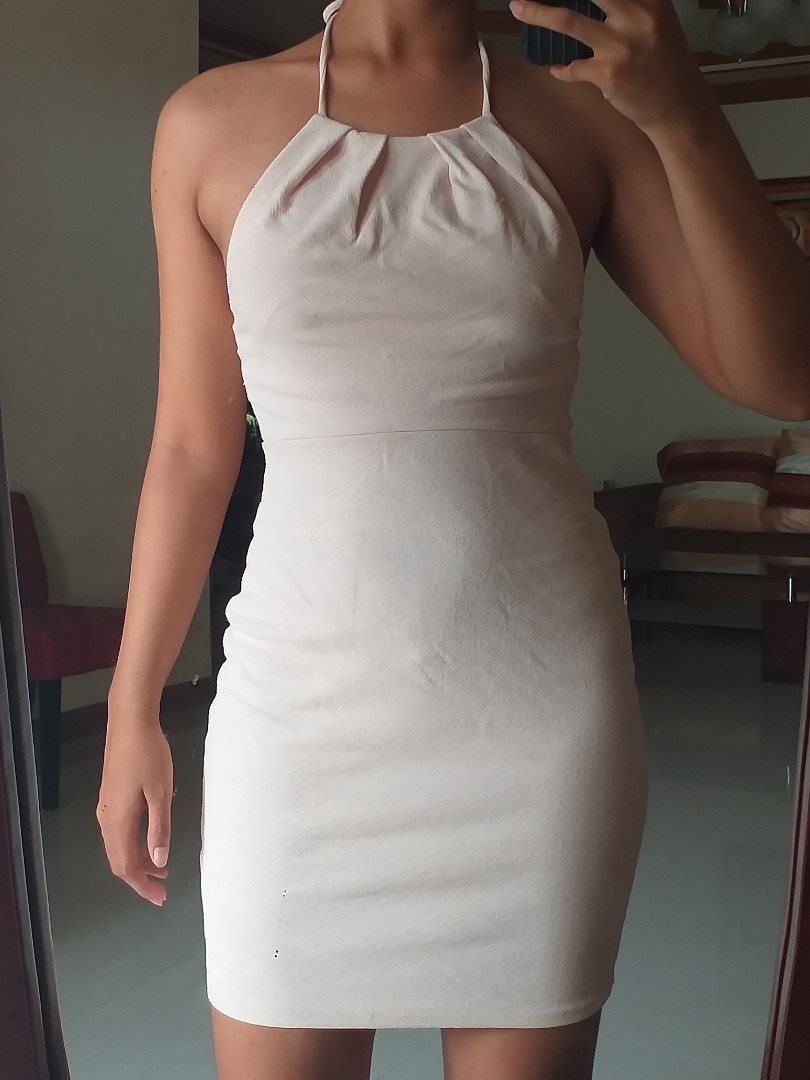 Baby Pink Halter Dress Women S Fashion Dresses Sets Dresses On Carousell
