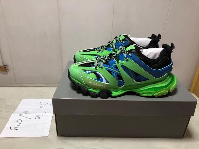 balenciaga track sneakers blue and green