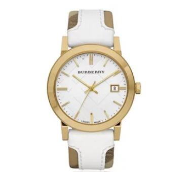 burberry heritage beige leather watch