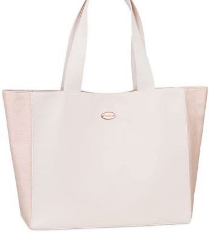 coach pink and white handbag