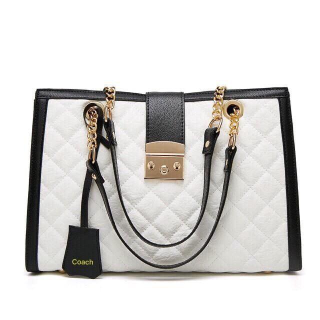 coach quilted bag with chain