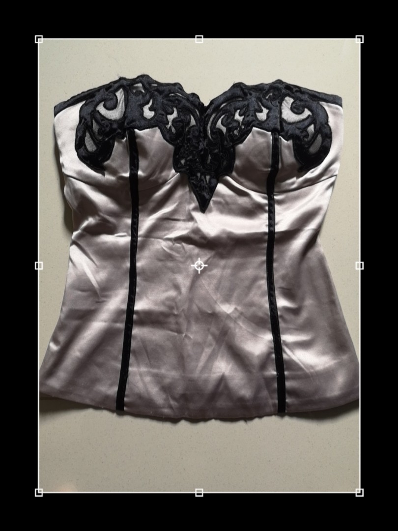 silver bustier top