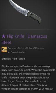 Flip Knife Damascus Steel
