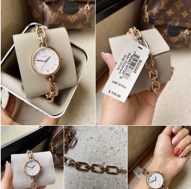 Fossil Embry Three Hand Rose Gold Watch BQ 3545