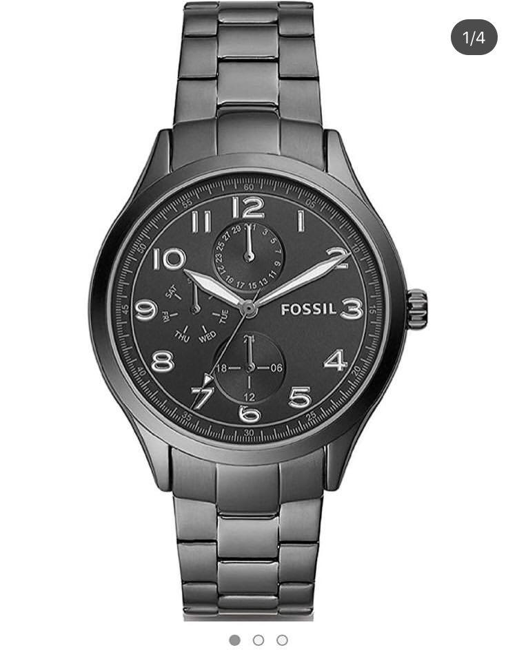 Wylie multifunction deals black leather watch