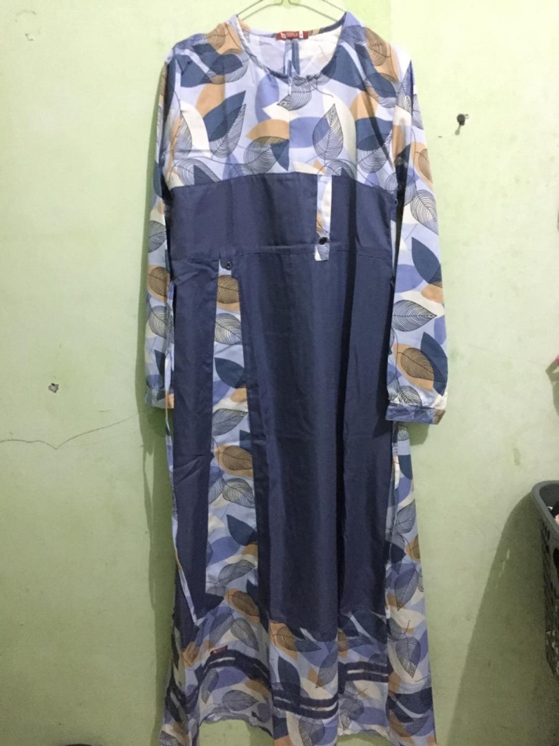 Gamis Balotelli Motif Daun Busui Women S Fashion Women S Clothes Dresses Skirts On Carousell